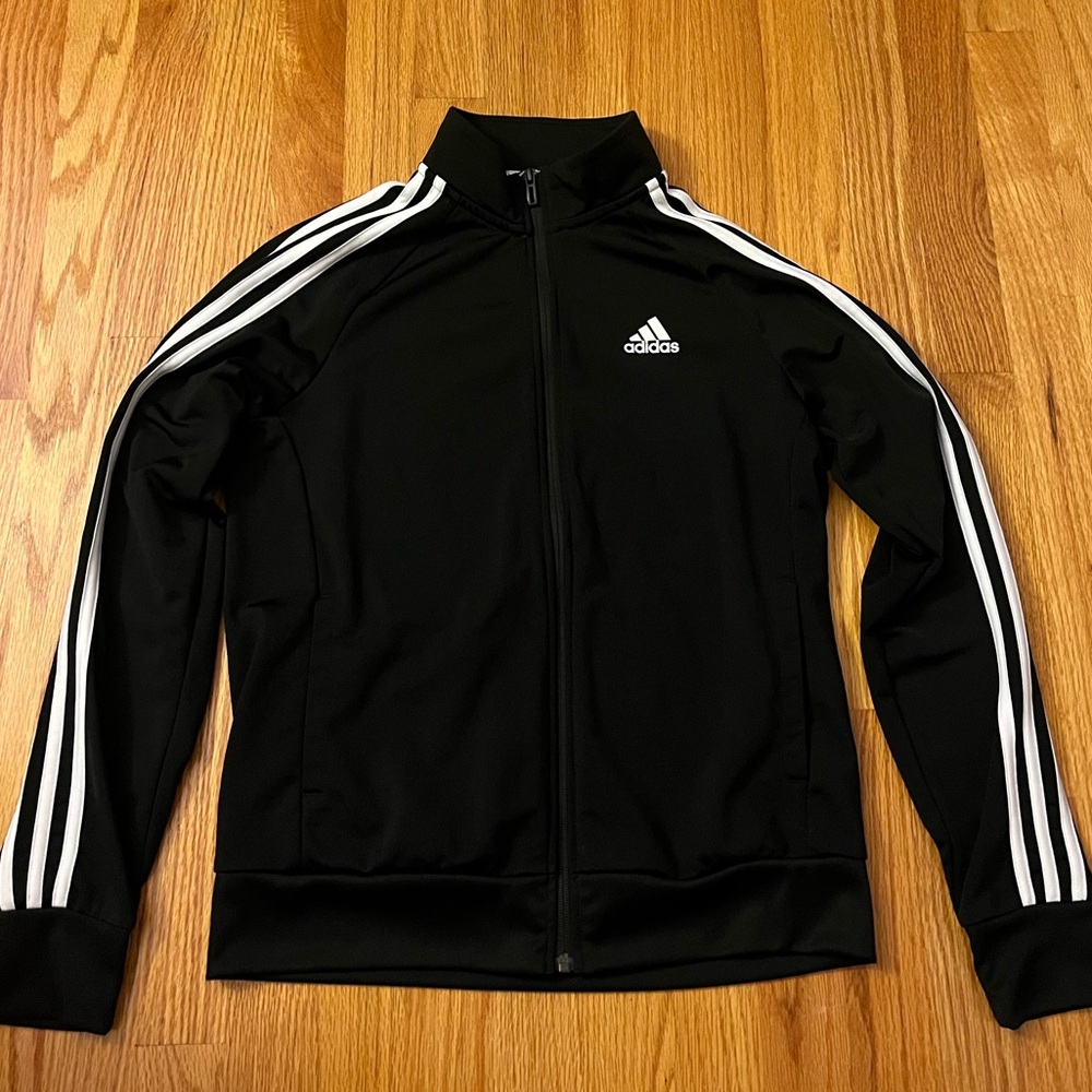 Adidas Black Jacket with White Accents